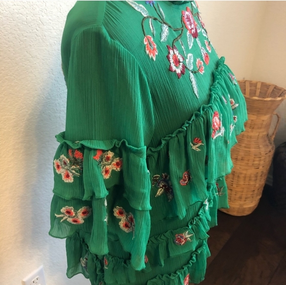 Zara Tops Zara Floral Embroidered Chiffon Top Poshmark